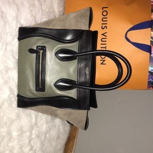 Celine leather and suede bag